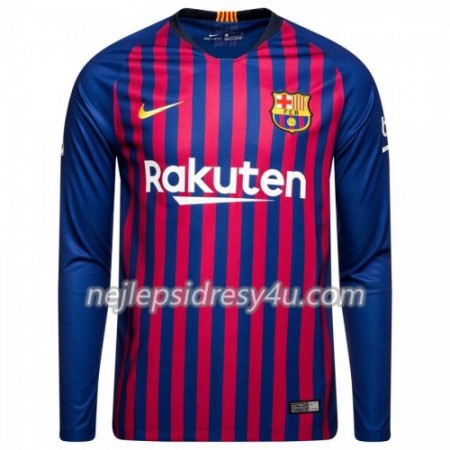 Fotbalový Dres FC Barcelona Domácí 2018/19 Dlouhý Rukáv
